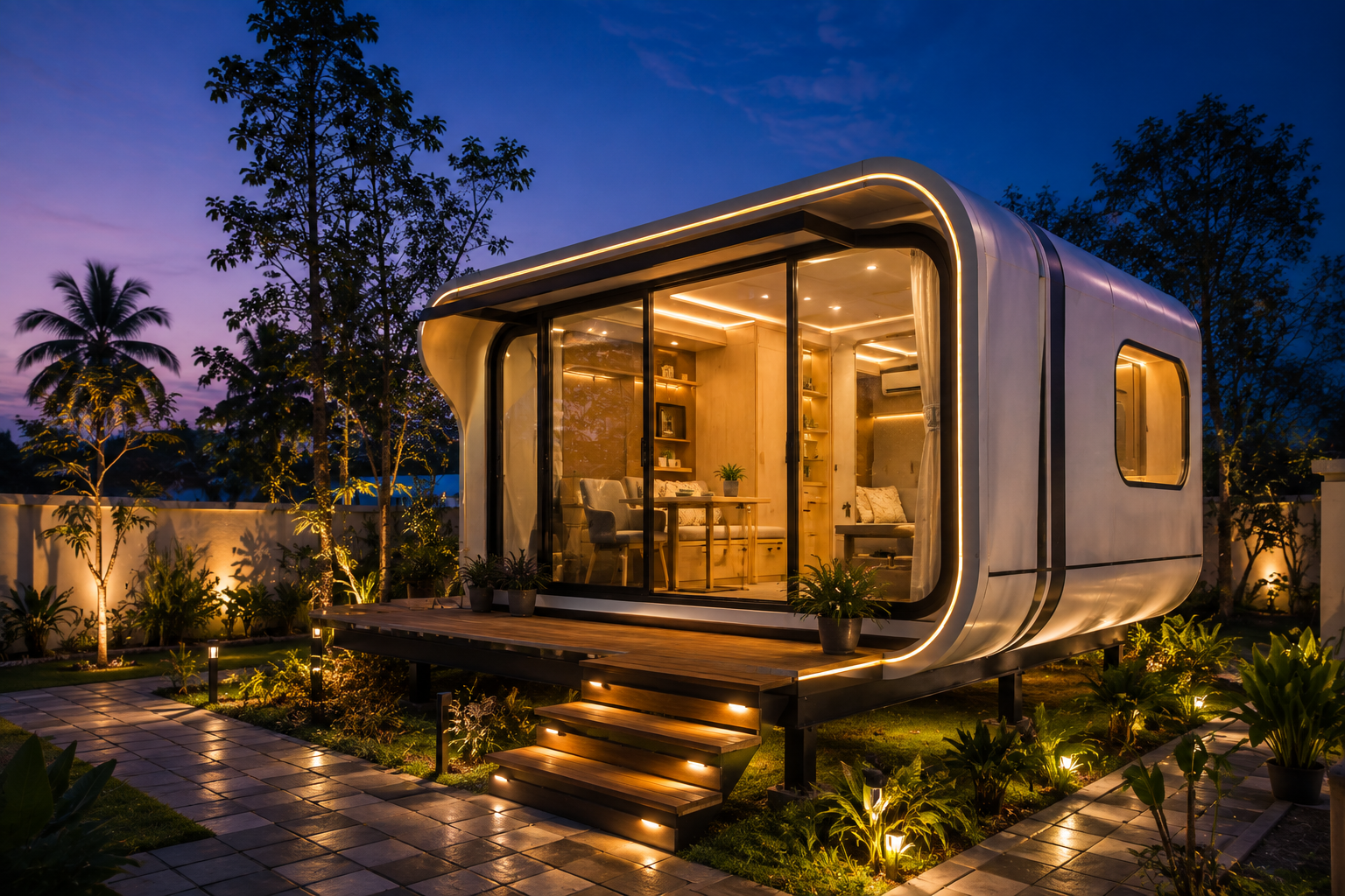 Night image of Capsule home